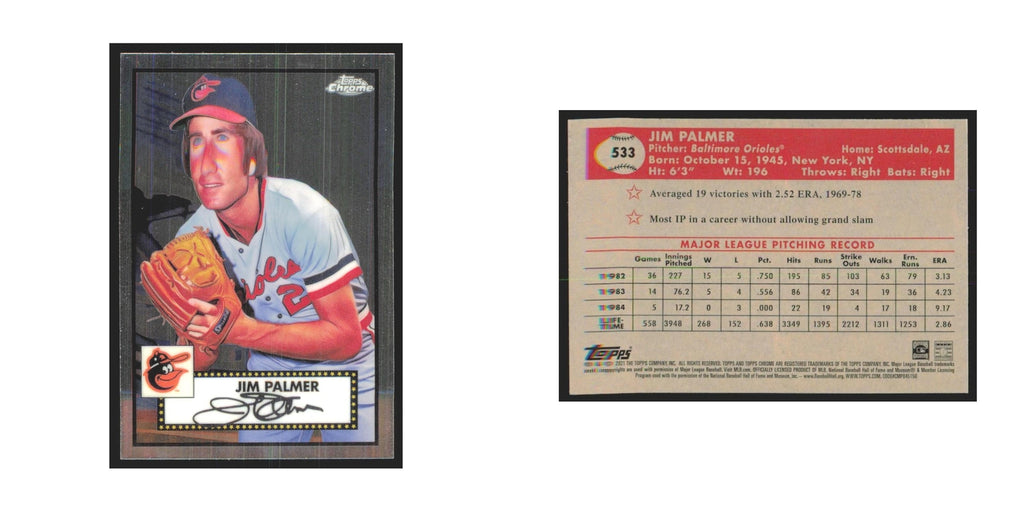 2021 Topps Chrome Jim Palmer Orioles #533