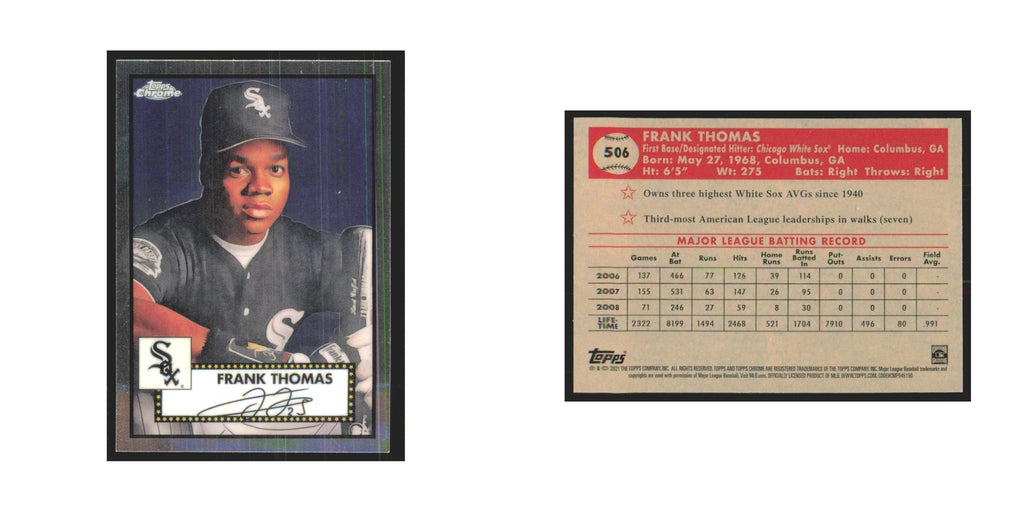 2021 Topps Chrome Frank Thomas White Sox #506