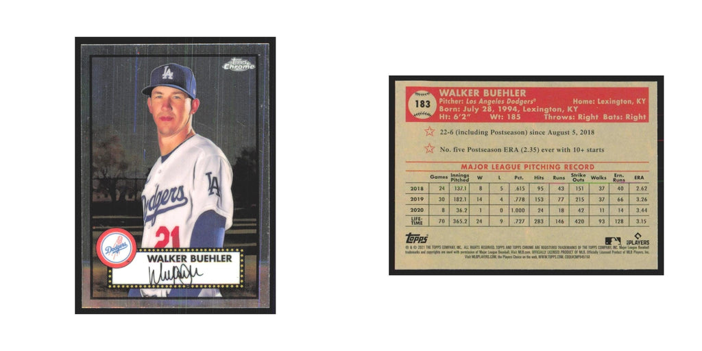 2021 Topps Chrome Walker Buehler Dodgers #183