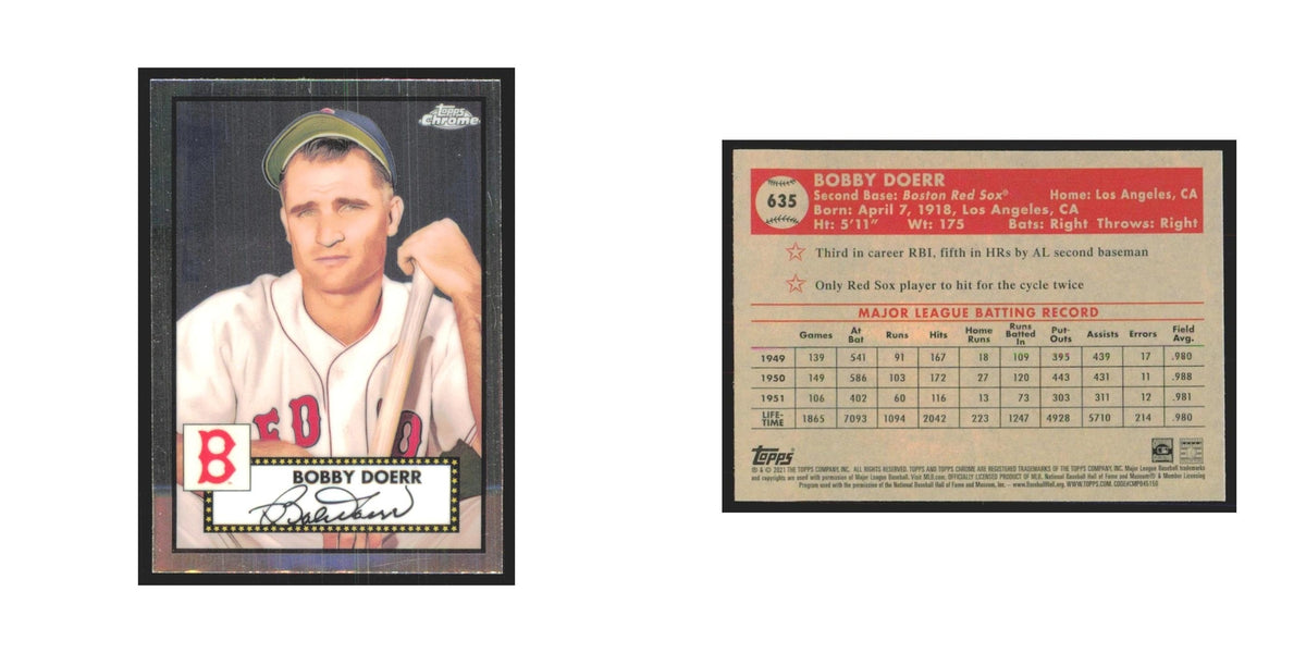 2021 Topps Chrome Bobby Doerr Red Sox #635