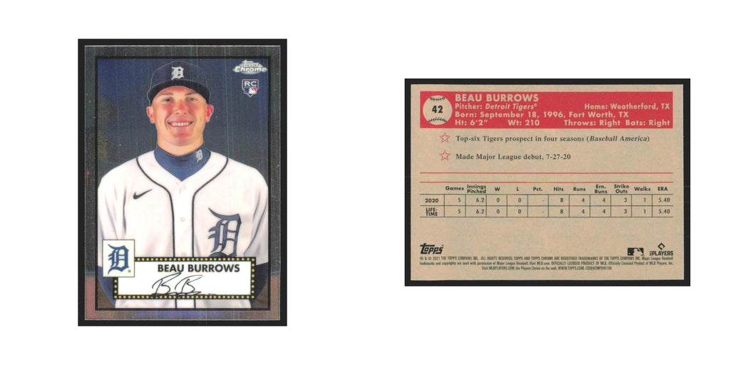 2021 Topps Chrome Beau Burrows RC Tigers #42