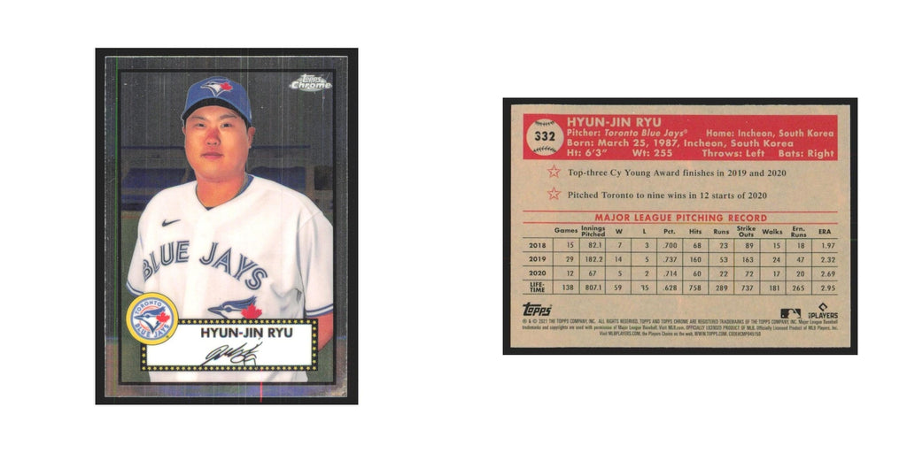 2021 Topps Chrome Hyun-Jin Ryu Blue Jays #332
