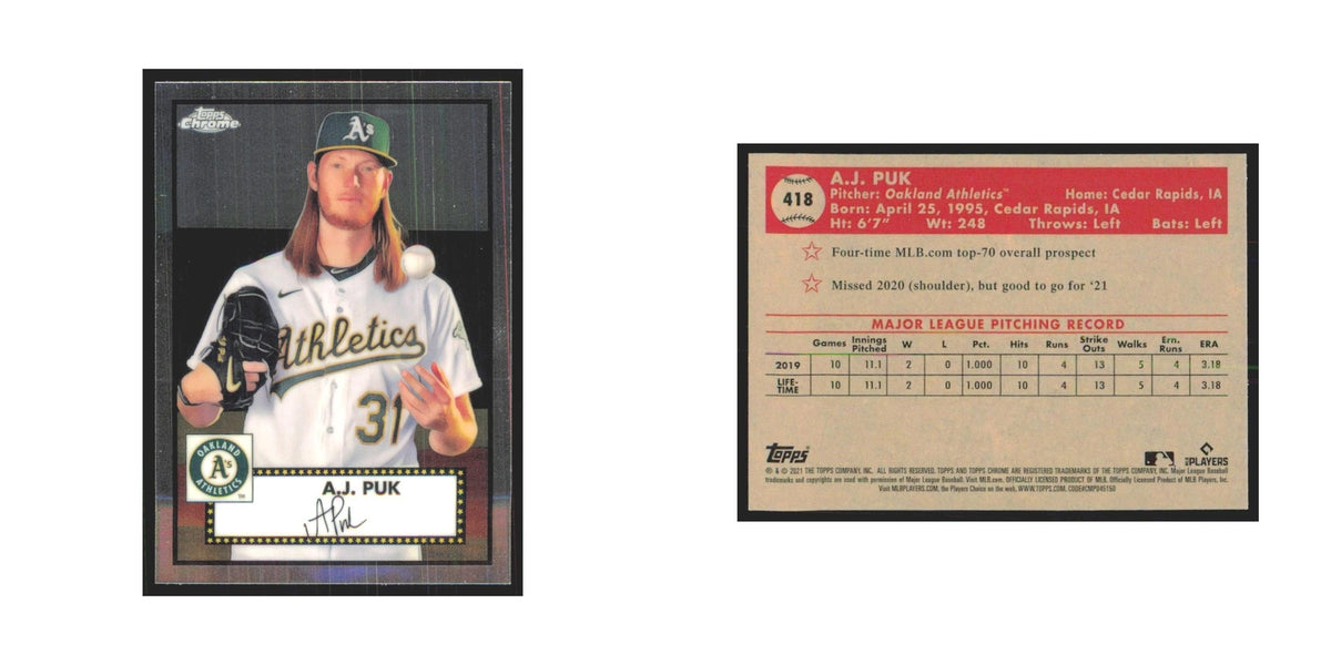 2021 Topps Chrome A.J. Puk Athletics #418