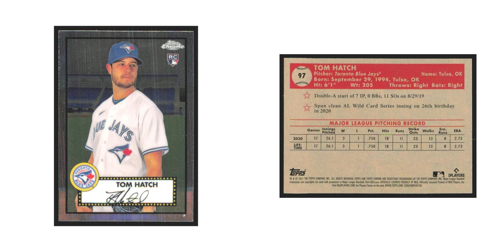 2021 Topps Chrome Tom Hatch RC Blue Jays #97