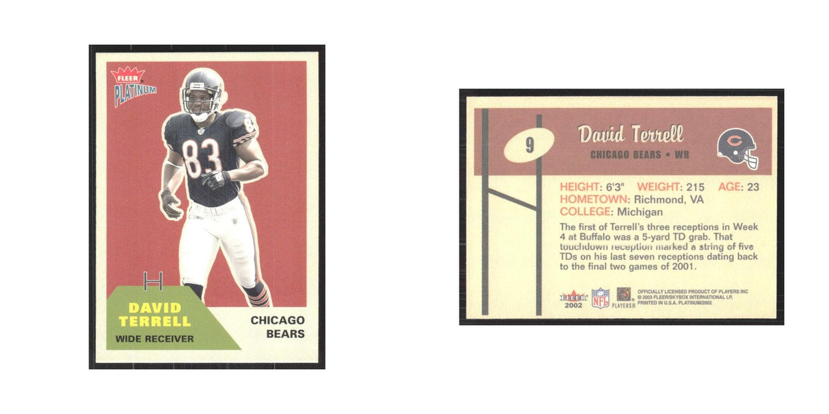 2002 Fleer Platinum David Terrell Bears #9