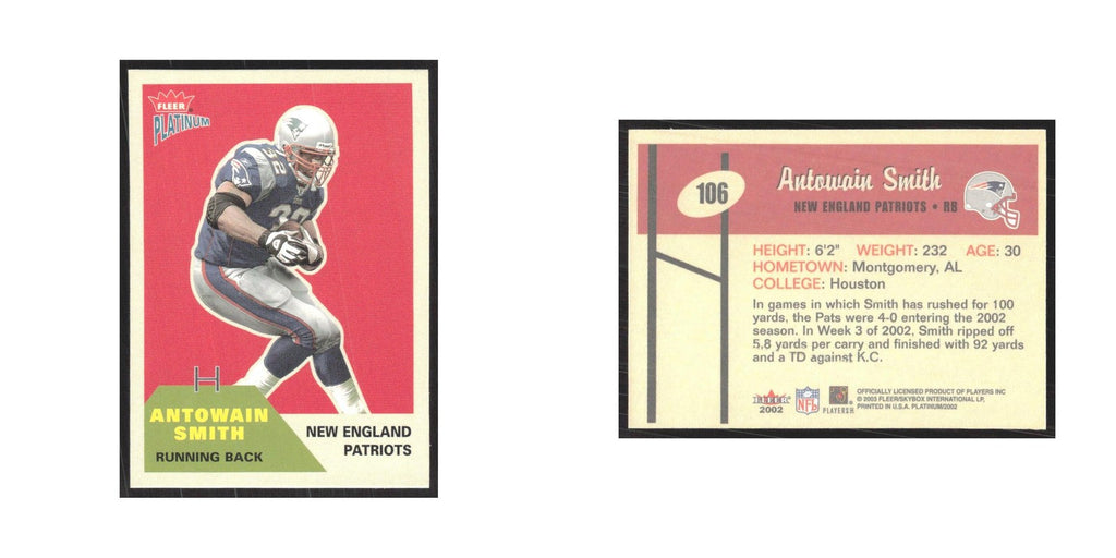 2002 Fleer Platinum Antowain Smith Patriots #106