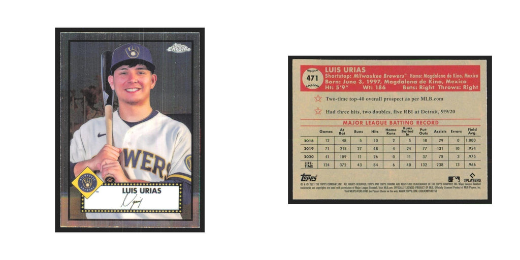 2021 Topps Chrome Luis Urias Brewers #471