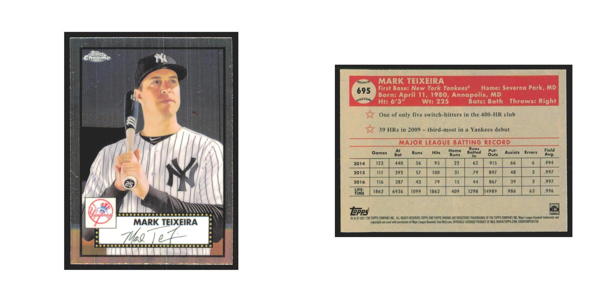 2021 Topps Chrome Mark Teixeira Yankees #695