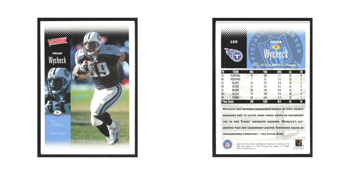 2000 Upper Deck Victory Frank Wycheck Titans #185