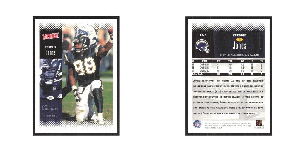 2000 Upper Deck Victory Freddie Jones San Diego Chargers #157