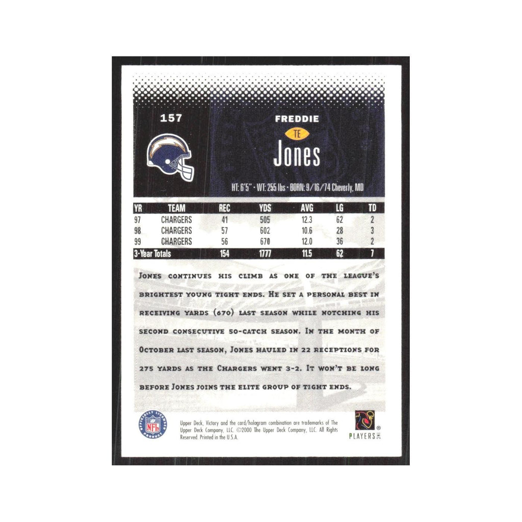 2000 Upper Deck Victory Freddie Jones San Diego Chargers #157