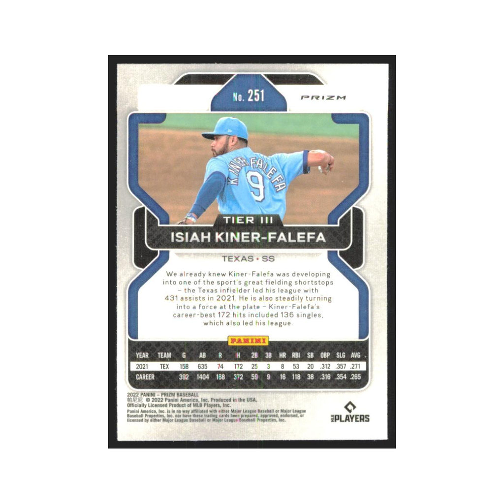 2022 Panini Prizm Red White & Blue Isiah Kiner-Falefa Rangers #251