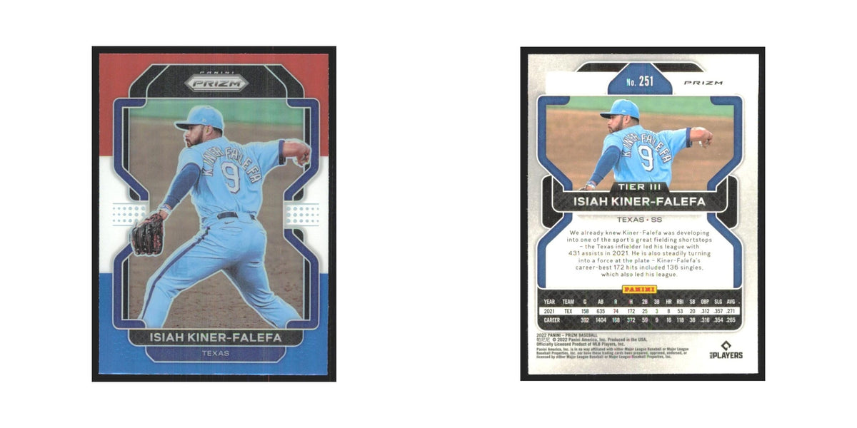 2022 Panini Prizm Red White & Blue Isiah Kiner-Falefa Rangers #251