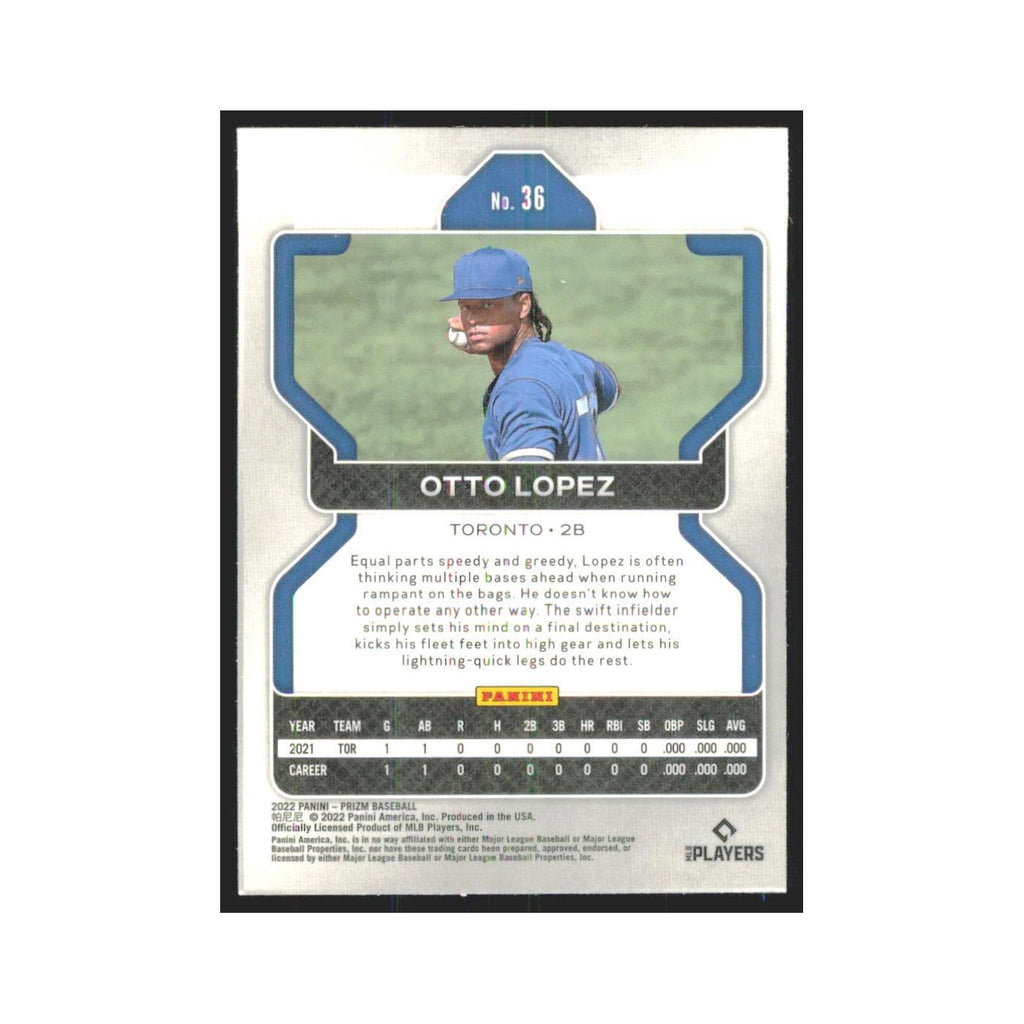 2022 Panini Prizm Otto Lopez RC Blue Jays #36