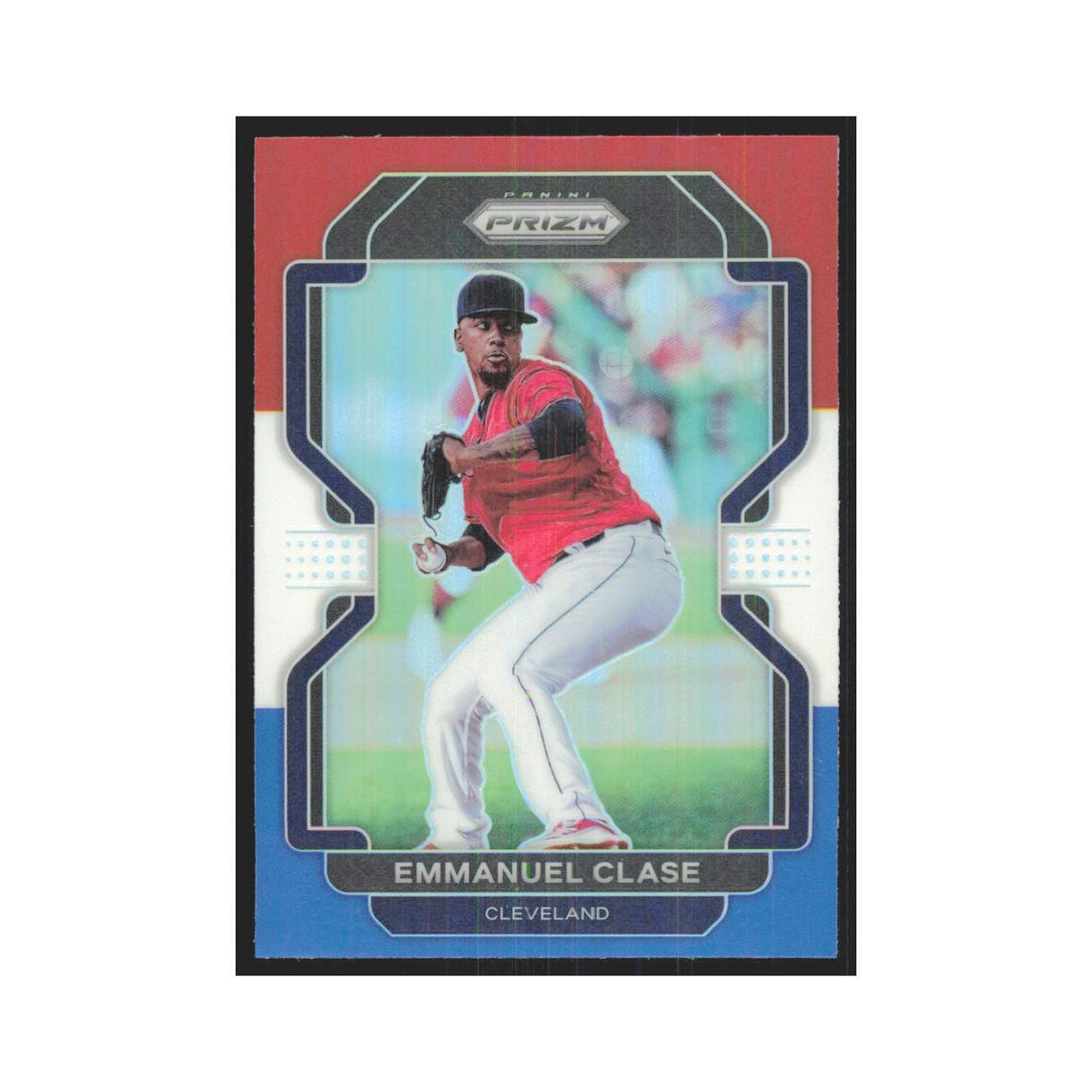 2022 Panini Prizm Red White & Blue Emmanuel Clase Indians #218