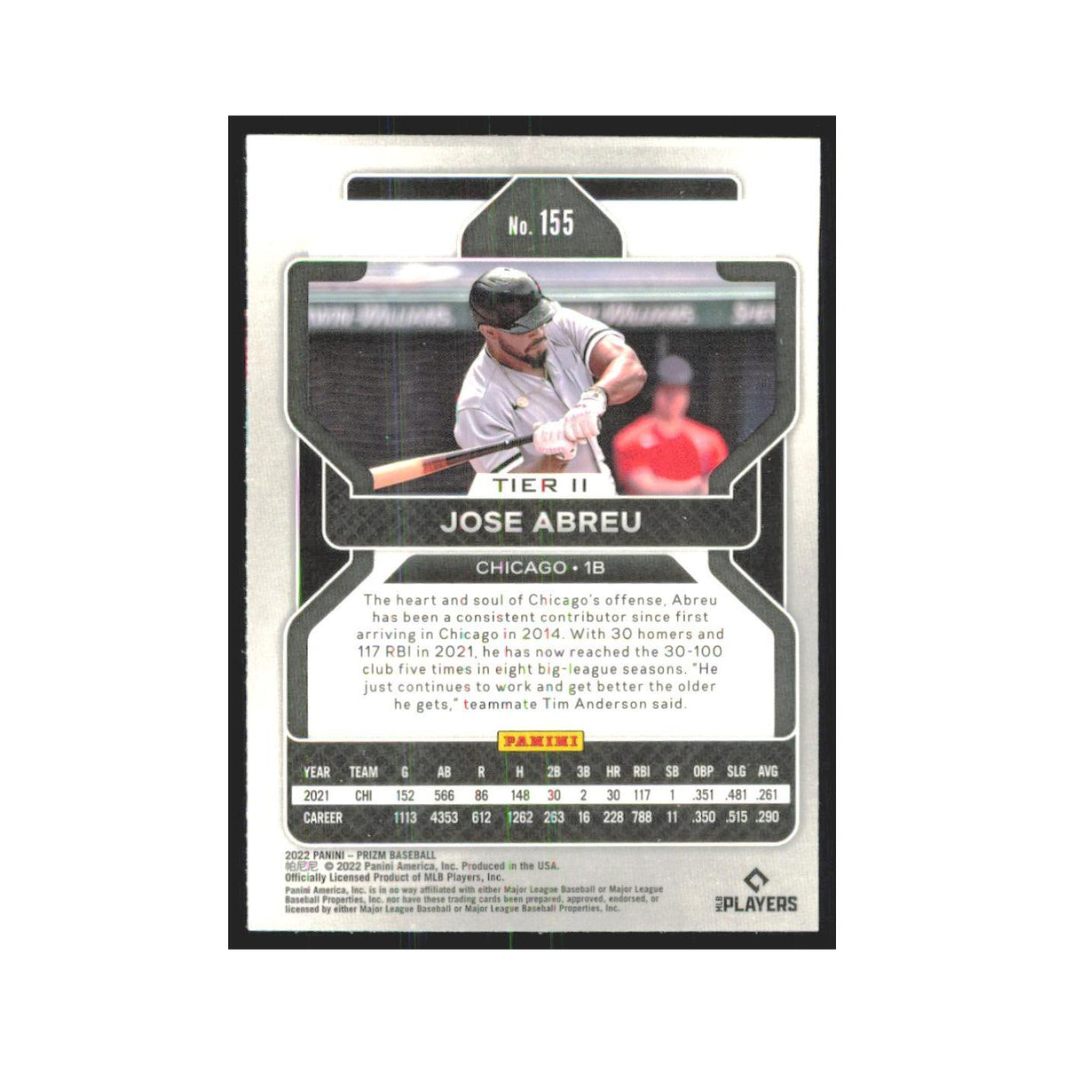 2022 Panini Prizm Jose Abreu White Sox #155