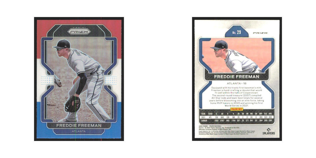 2022 Panini Prizm Red White & Blue Freddie Freeman Braves #29