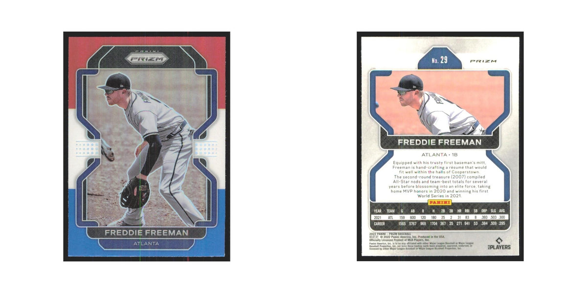 2022 Panini Prizm Red White & Blue Freddie Freeman Braves #29