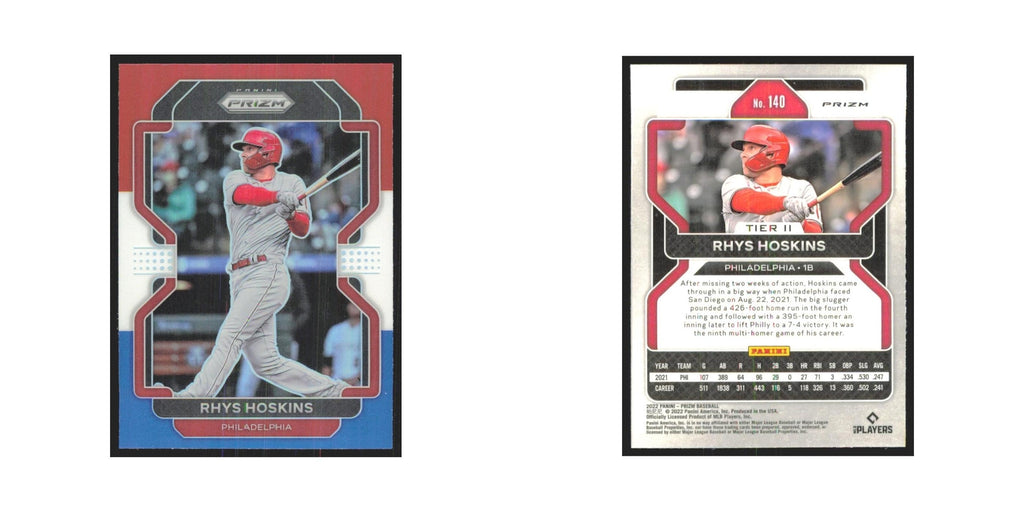 2022 Panini Prizm Red White & Blue Rhys Hoskins Phillies #140