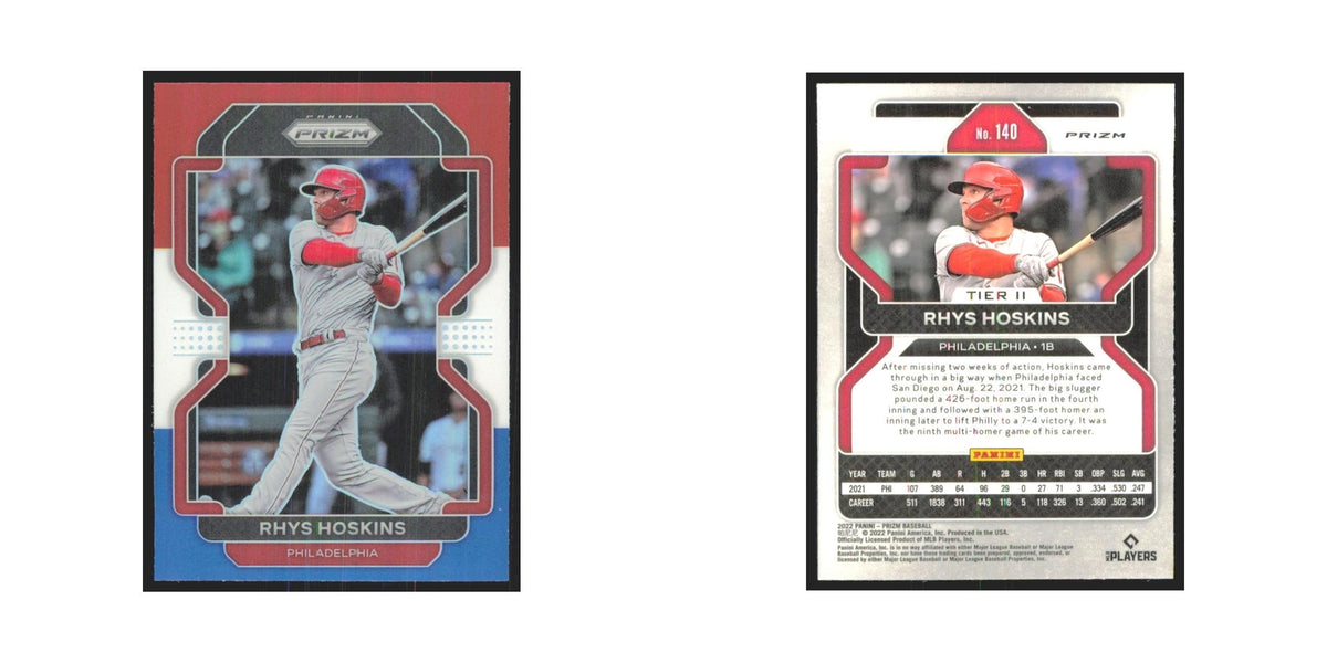 2022 Panini Prizm Red White & Blue Rhys Hoskins Phillies #140