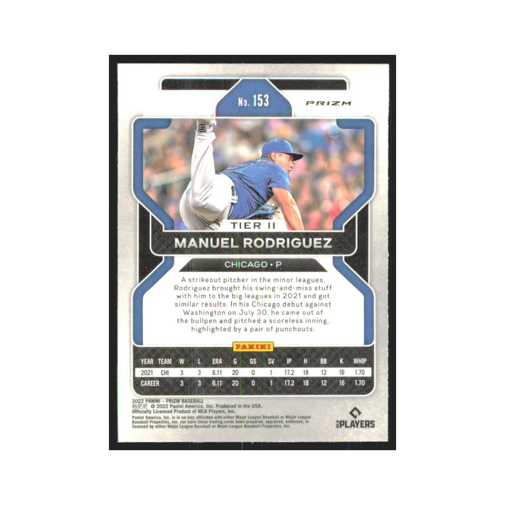 2022 Panini Prizm Red White & Blue Manuel Rodriguez RC Cubs #153