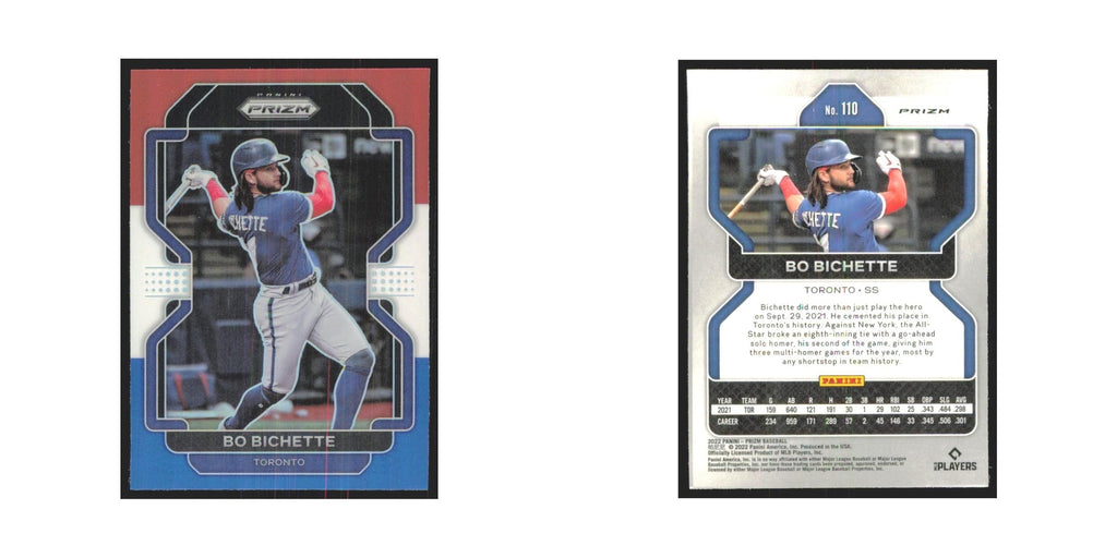 2022 Panini Prizm Red White & Blue Bo Bichette Blue Jays #110