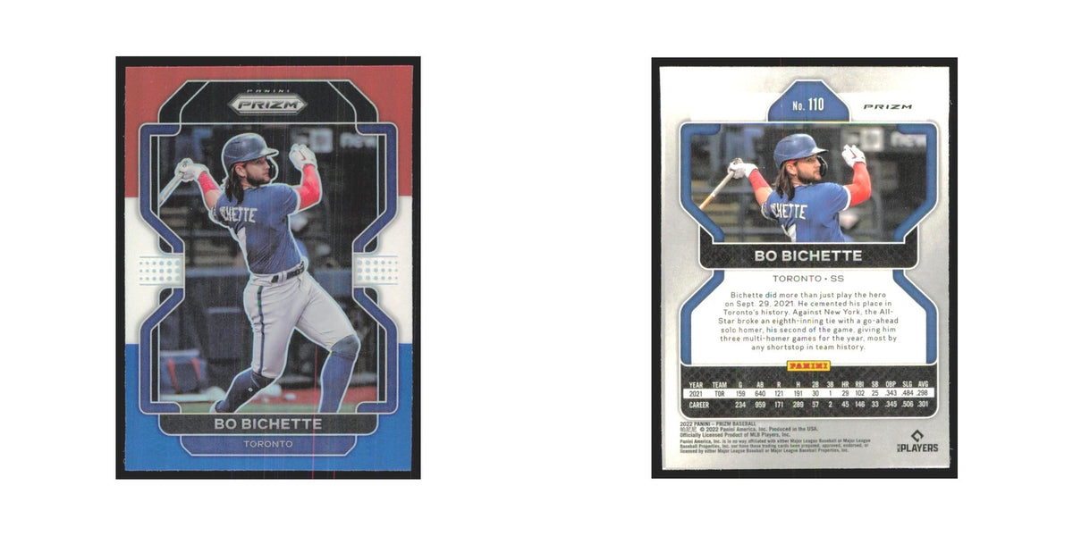 2022 Panini Prizm Red White & Blue Bo Bichette Blue Jays #110