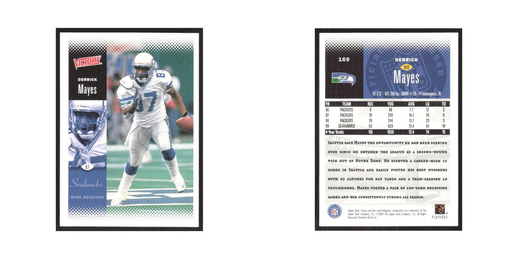 2000 Upper Deck Victory Derrick Mayes Seahawks #169