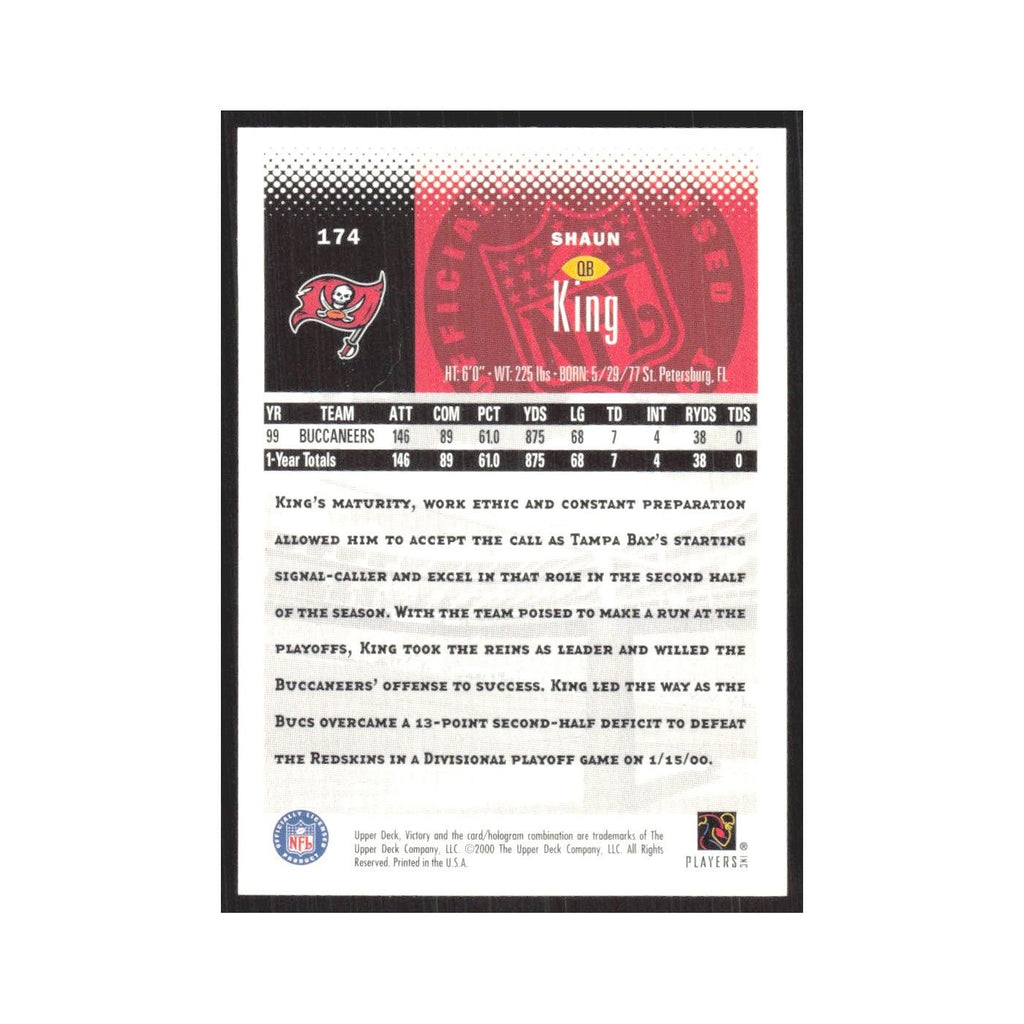 2000 Upper Deck Victory Shaun King Buccaneers #174