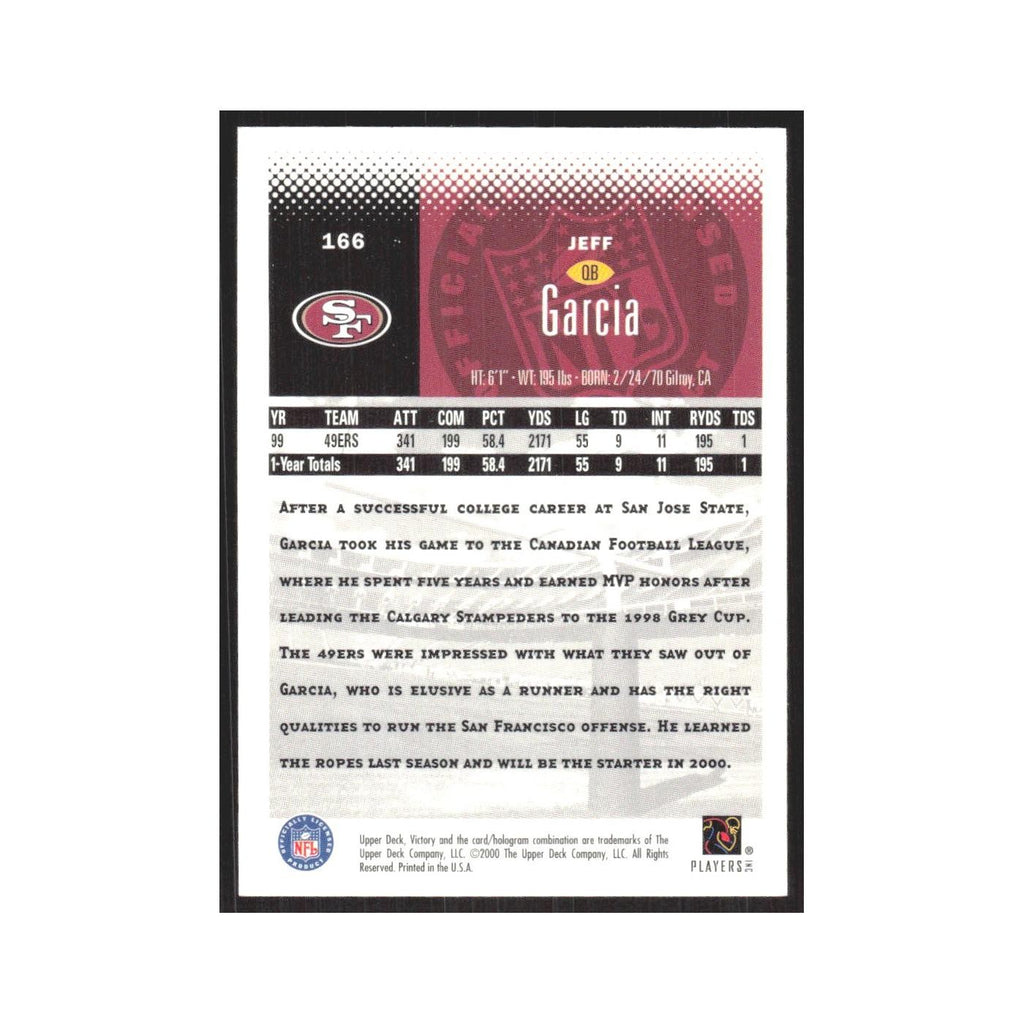 2000 Upper Deck Victory Jeff Garcia 49ers #166