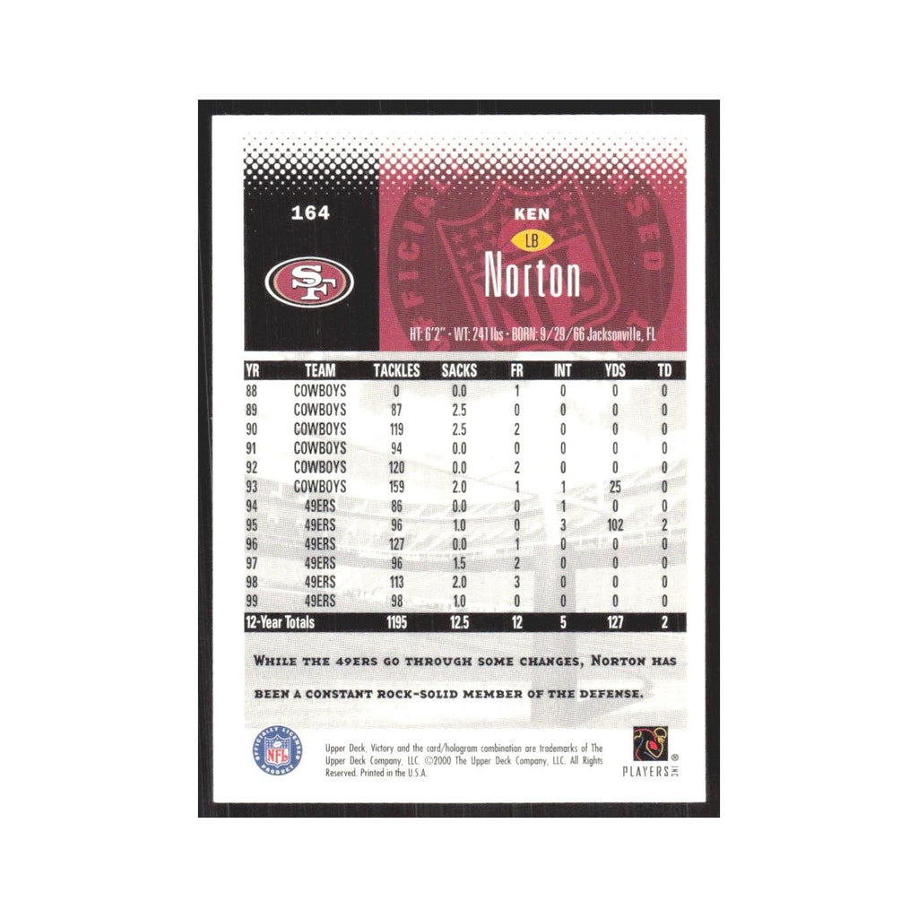 2000 Upper Deck Victory Ken Norton 49ers #164