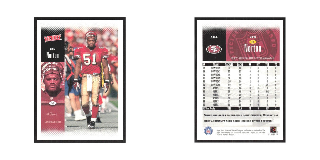 2000 Upper Deck Victory Ken Norton 49ers #164