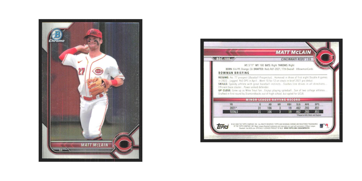 2022 Bowman Draft Chrome Matt McLain Reds #BDC-100