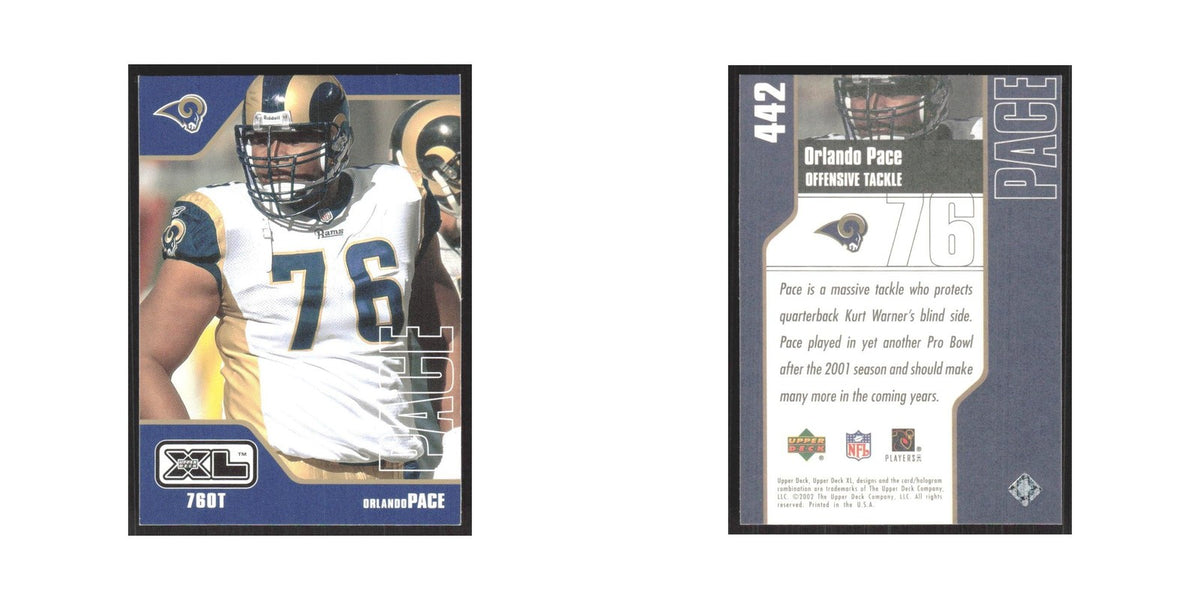 2002 Upper Deck XL Orlando Pace St. Louis Rams #442