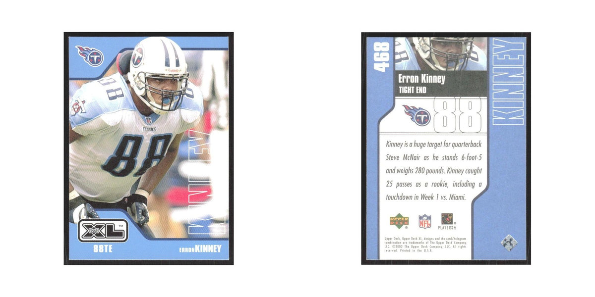 2002 Upper Deck XL Erron Kinney Titans #468