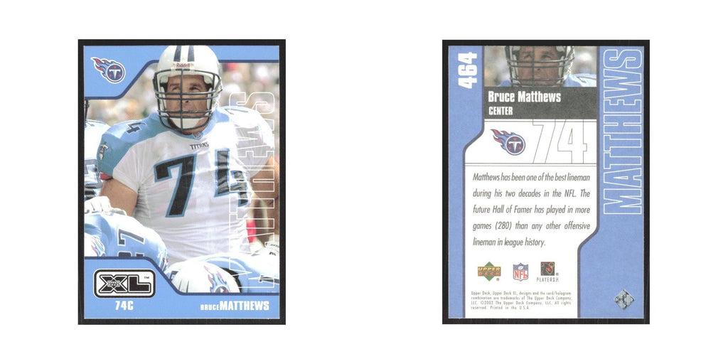 2002 Upper Deck XL Bruce Matthews Titans #464