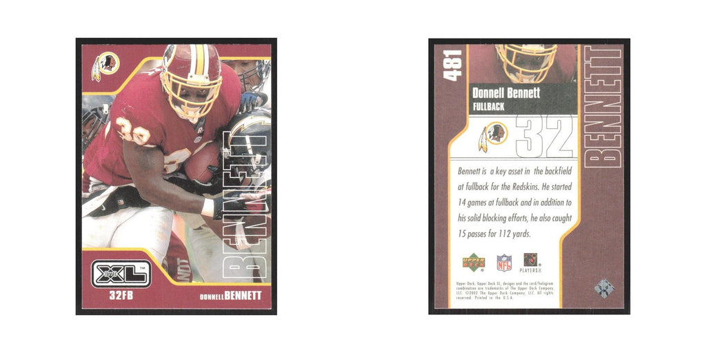 2002 Upper Deck XL Donnell Bennett Redskins #481