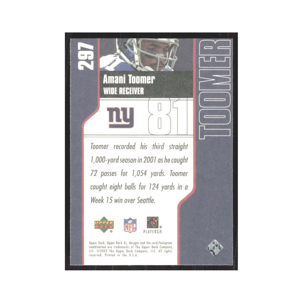 2002 Upper Deck XL Amani Toomer Giants #297