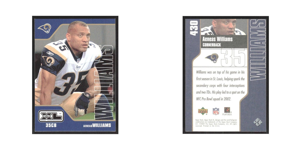 2002 Upper Deck XL Aeneas Williams St. Louis Rams #430