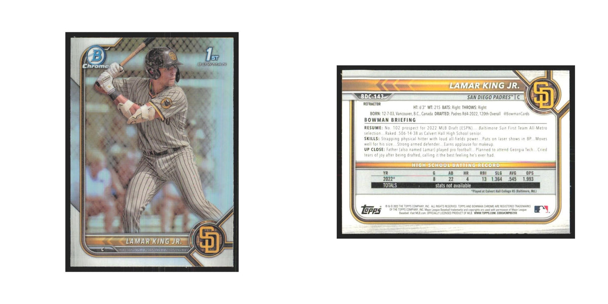 2023 Bowman Draft Chrome Lamar King Jr. Padres #BDC-143