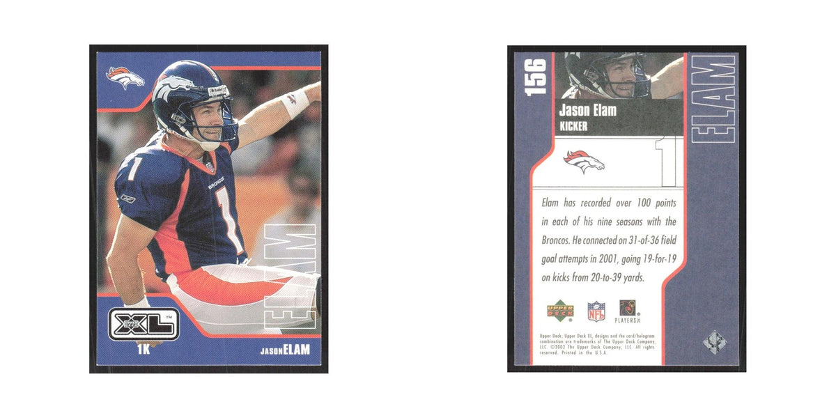 2002 Upper Deck XL Jason Elam Broncos #156