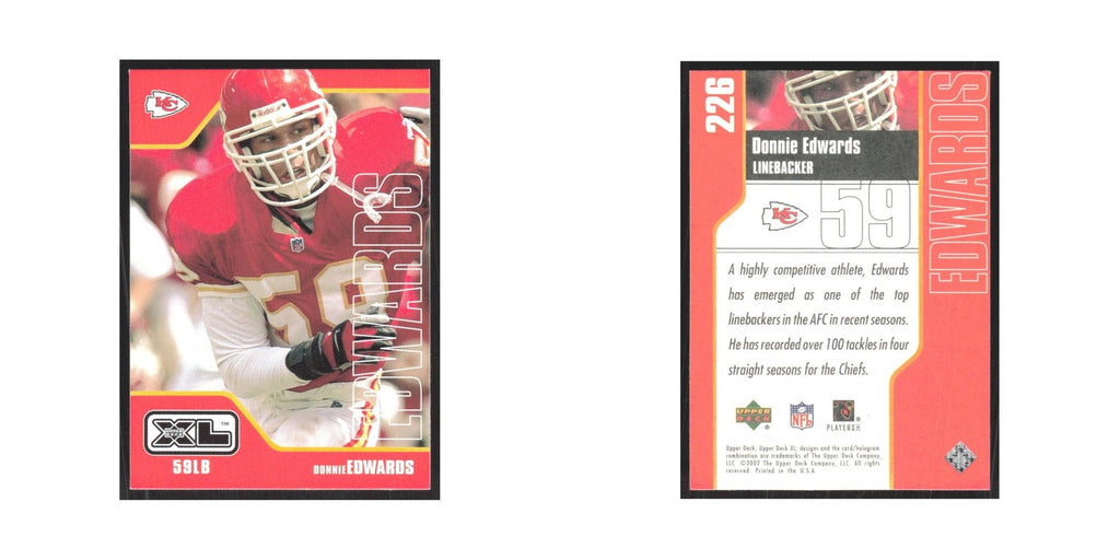 2002 Upper Deck XL Donnie Edwards Chiefs #226