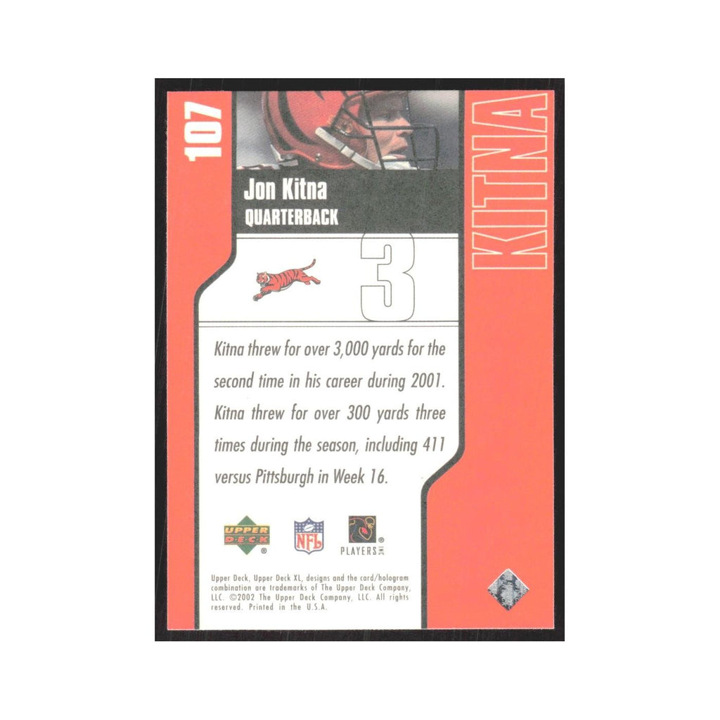 2002 Upper Deck XL Jon Kitna Bengals #107
