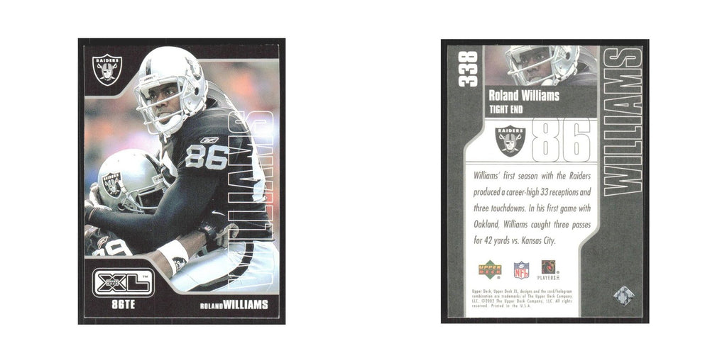 2002 Upper Deck XL Roland Williams Raiders #338