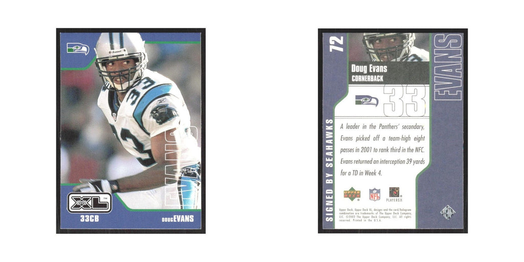 2002 Upper Deck XL Doug Evans Seahawks #72