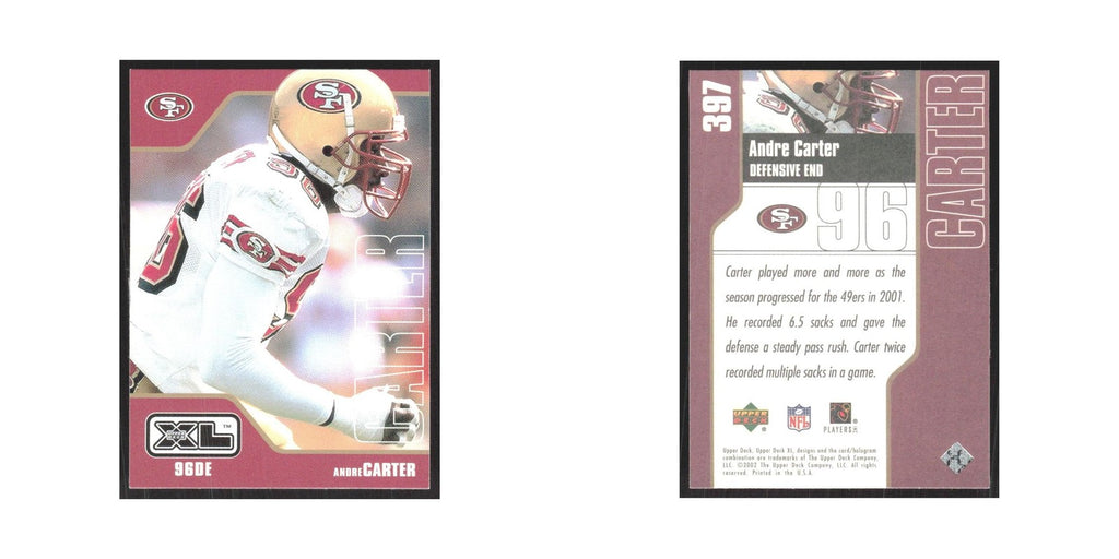 2002 Upper Deck XL Andre Carter 49ers #397