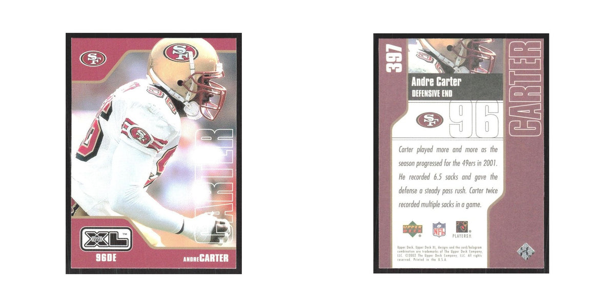 2002 Upper Deck XL Andre Carter 49ers #397