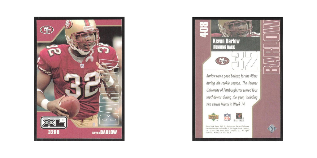 2002 Upper Deck XL Kevan Barlow 49ers #408