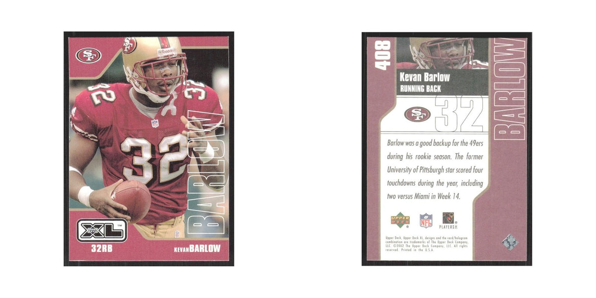 2002 Upper Deck XL Kevan Barlow 49ers #408