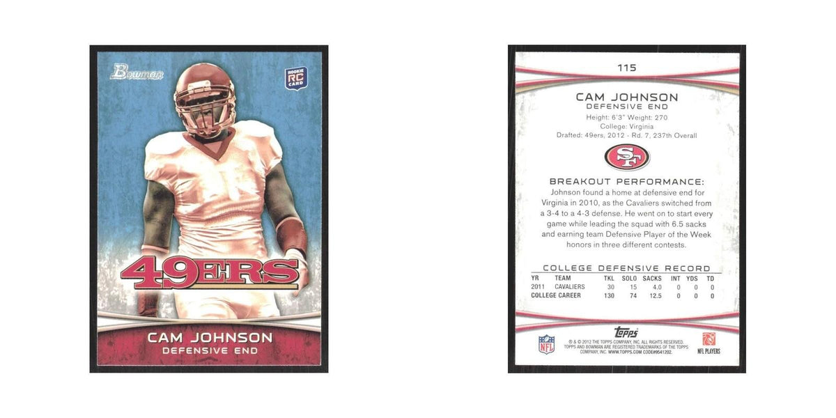 2012 Bowman Cam Johnson RC 49ers #115
